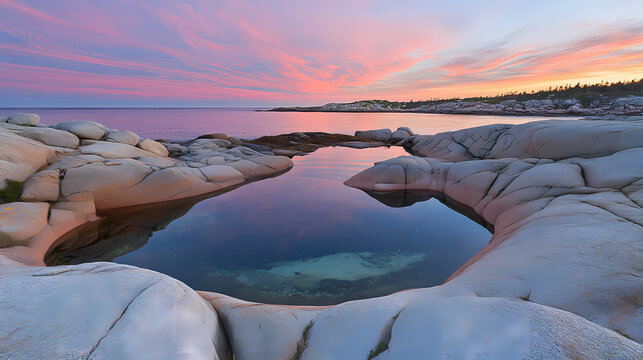 Coastal Rock Pool at Sunset
