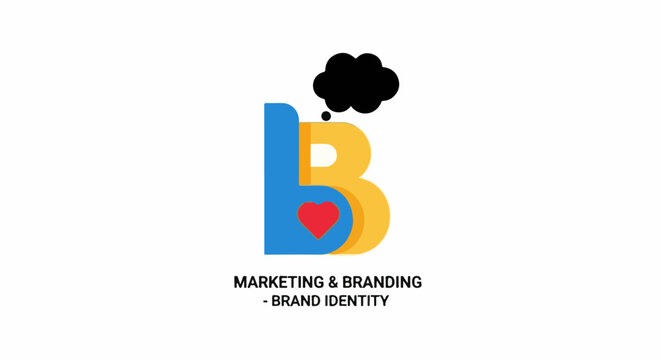 Stylized dual-letter logo with a thought bubble, heart, and descriptive text