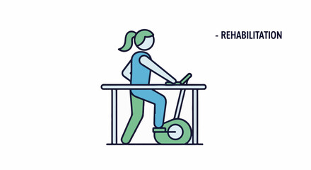 Fototapeta premium Person on elliptical machine for physical rehabilitation
