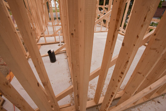 Wooden framework of an under construction house