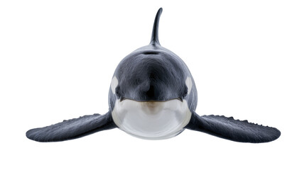 Orca whale front view with pectoral fins spread © Eva