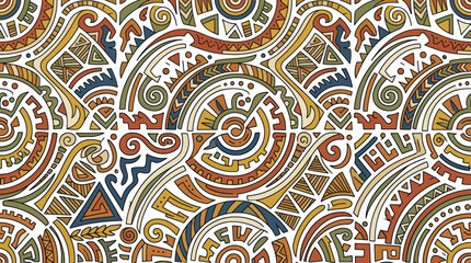 Fototapeta premium Tribal Pattern, Ethnic Design, Abstract Geometric Seamless Background
