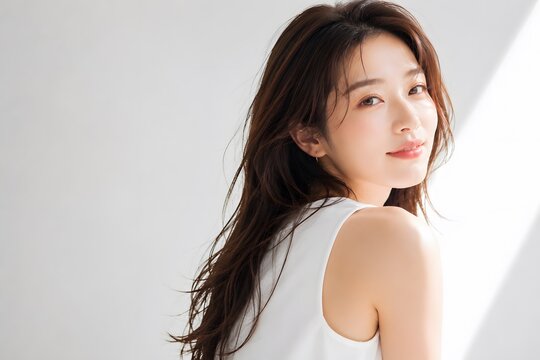 おしゃれなカットモデル女性の美容ポートレート