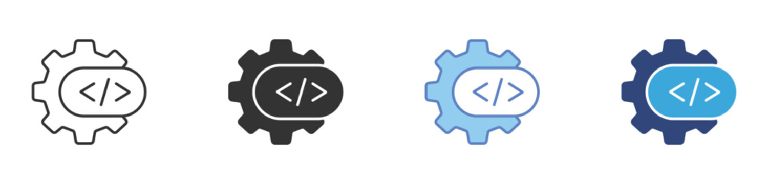 Software Development Icon, Coding Settings, Programming Configuration, Development Process Vector