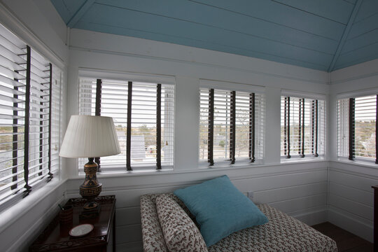 Living room of a Green Solar home with thermal and UV ray protection windows