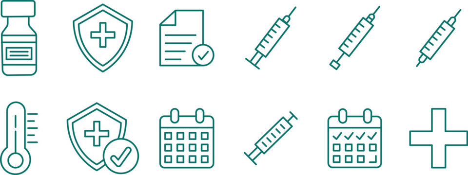 set of medical certificate icons, containing high-quality healthcare diploma and patient summary graphics in an isolated