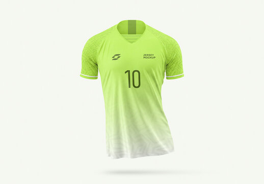 Floating V-Neck Soccer Jersey Mockup