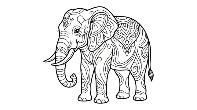 Ornate Elephant Illustration