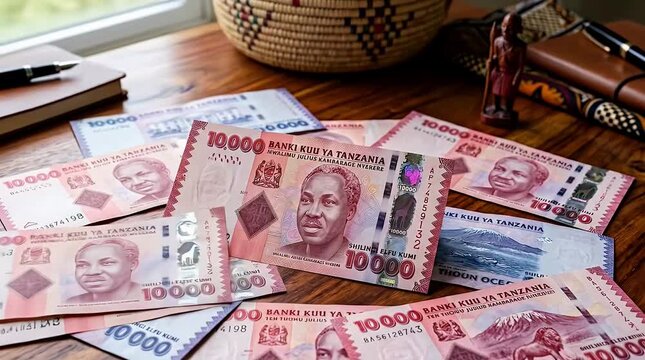 Various Nigerian Naira Banknotes Spread on Wooden Surface