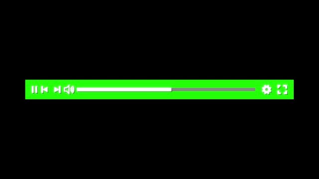 Media player template scroll bar button with audio reactor, Music timeline or video track player, Timeline bar moving as song media playing Animation.