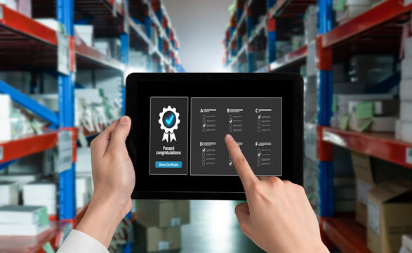 Online product certification, marking a key achievement. Demonstrates commitment to quality and trustworthiness by having product certification passed. brisk