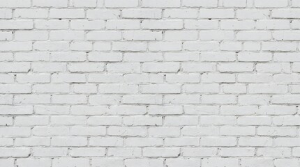 Obraz premium White brick wall texture background with gray mortar lines