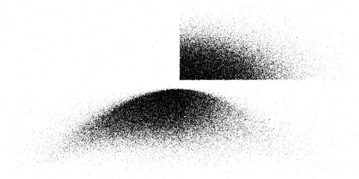 Sprayed black half circle form .Graffiti art design . Noise dispersion circle . Spray effect .Grunge texture . Distressed element .vector
