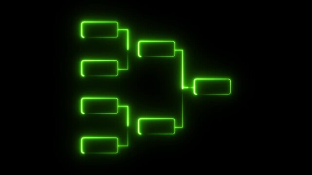 4 team tournament bracket championship template flat style design neon light isolated on white background. Championship bracket schedule for soccer, football, basketball, baseball