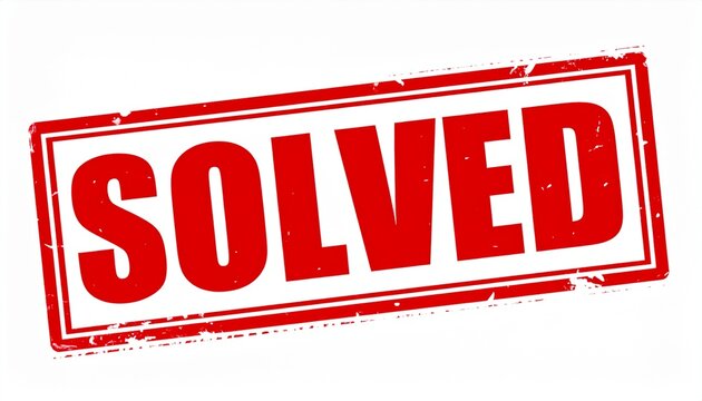 Solved Resolution Completion Confirmation Official Stamp Concept