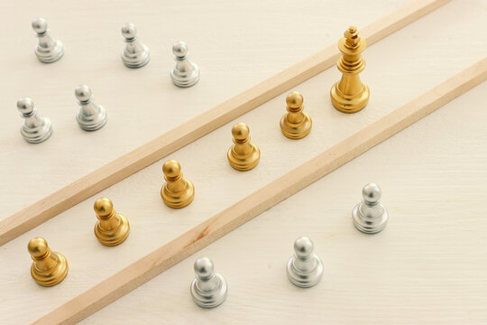 Image of chess game. strategy and leadership concept