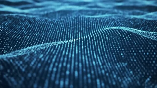 Abstract blue binary code wave representing big data technology