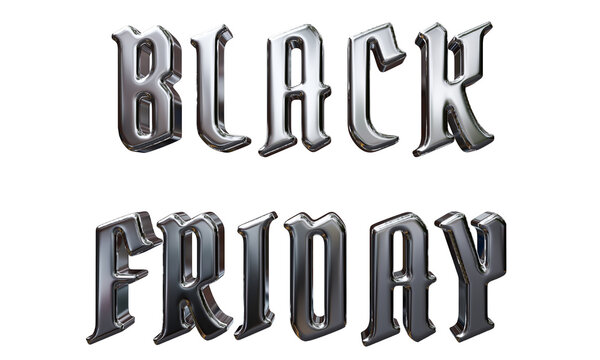 Black Friday Chrome Text Effect