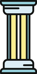Fototapeta premium Fluted column icon depicting ancient greek and roman architectural support and heritage