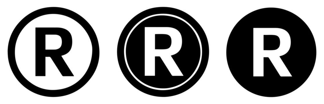 registered trademark symbol icon vector