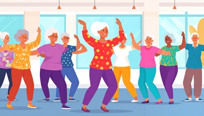 Fototapeta premium Diverse group of people dancing together.