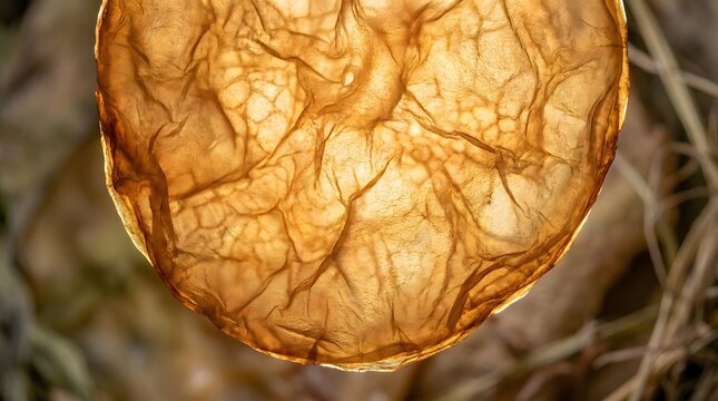 Macro Backlit Texture of Organic Kombucha SCOBY Bio-Leather for Sustainable Fashion