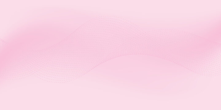 Pink wavy line pattern background. Abstract halftone undulate flowing particle lines. Rose wave curved dashed design element for poster, banner, presentation, booklet, brochure. Vector wallpaper