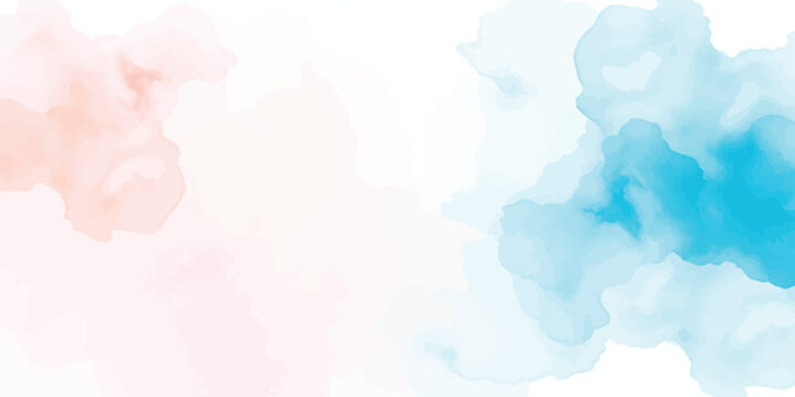 Soft pastel pink and cyan watercolor cloud texture with watercolor background artistic texture wash abstract background creative gradient watercolour backdrop artistic
