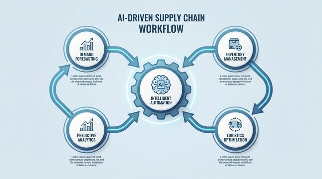 AI driven supply chain workflow process.