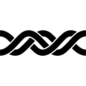 Black double helix cross braided wave icon