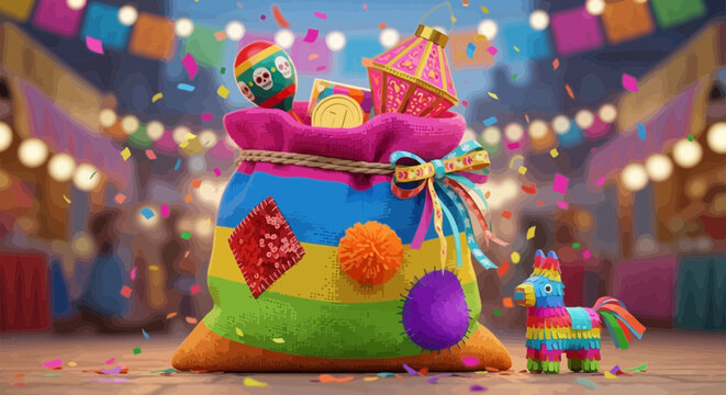 Colorful Party Pi&ntilde;ata with Donkey.