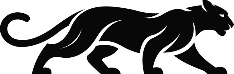 Black Panther walking silhouette. Vector illustration. © Design Shop