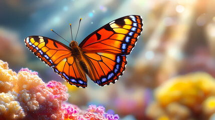 Beautiful Butterfly in Coral Reef