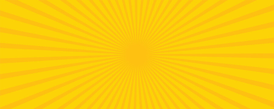Abstract orange comic background. Art pop cartoon backdrop. Halftone effect pattern. Fun anime texture. Starburst manga style bg. Mark popart radial gradient. Spiral, swirl, comic rays.