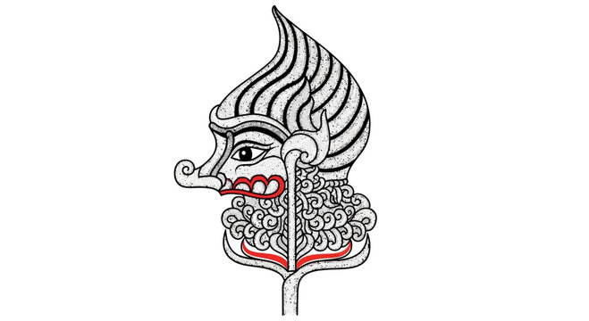 Traditional Thai masked dance character face.