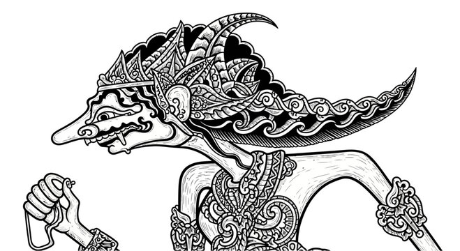 Intricately designed Balinese Barong mask.
