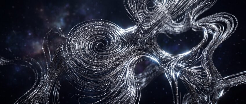 Billions of metallic particles responding to invisible magnetic fields, creating elegant flowing sculptures in space