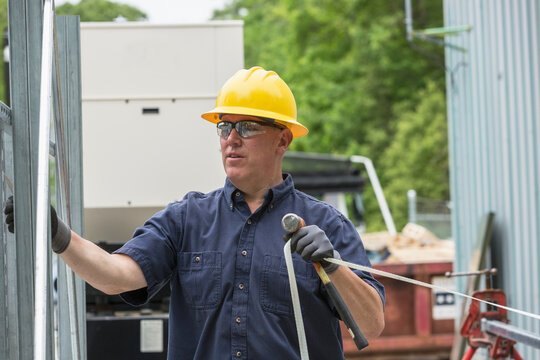 Engineer preparing to pull cable