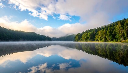 Lake Reflections with Calm Morning. © Nini