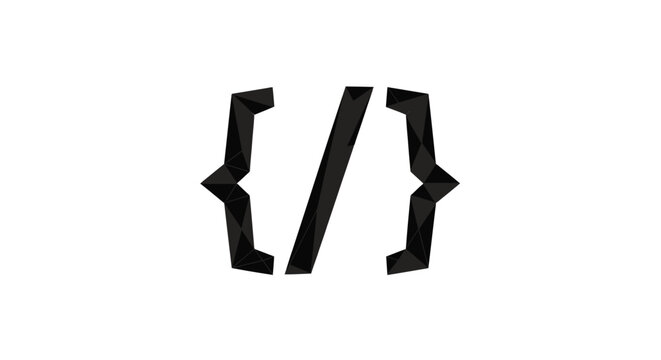 Slash Bracket Code Symbol.
