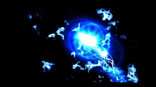 High voltage electricity discharging against a dark background