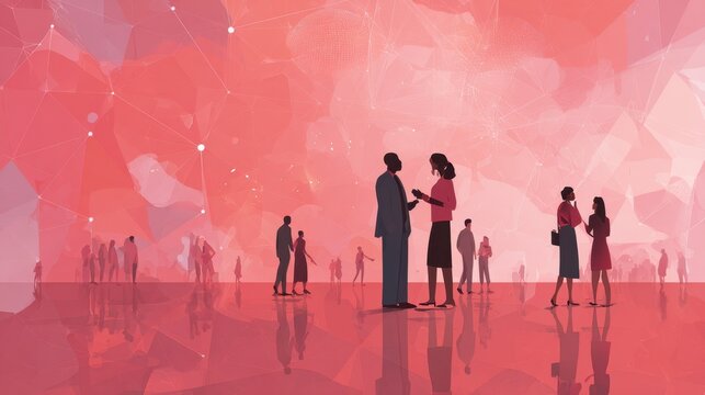 Business People Interacting and Networking in a Modern Conference Setting