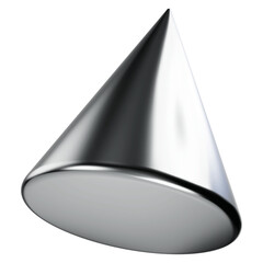 Fototapeta premium Chrome Abstract Shape 3d Render icon, Isolated Metal shape, Futuristic modern minimalist Y2K aesthetic, Transparent background, 3d illustration