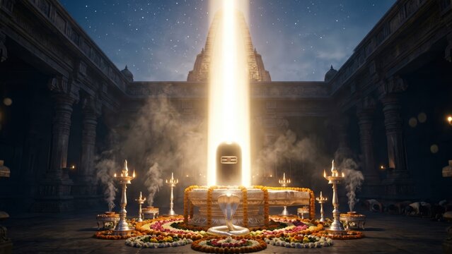 Jyotirlinga Divine Light Pillar &ndash; Sacred Temple Revelation