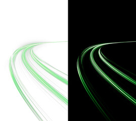 Fast car light streak with neon glow and motion blur effect © TIMOFII