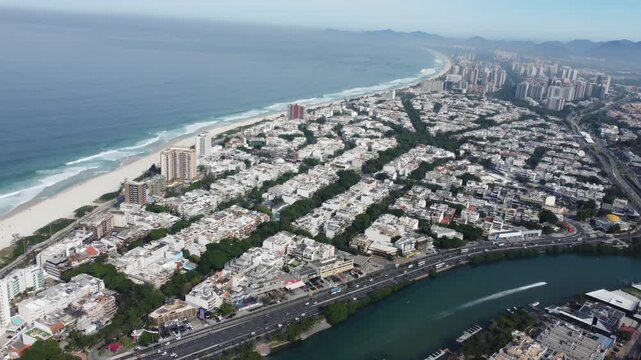 sao conrado, sao conrado beach, rio de janeiro, rio de janeiro brazil, brazil, aerial view, drone footage, drone shot, aerial photography, paragliding, paraglider, km 1 da barra, jardim oce&acirc;nico. adve