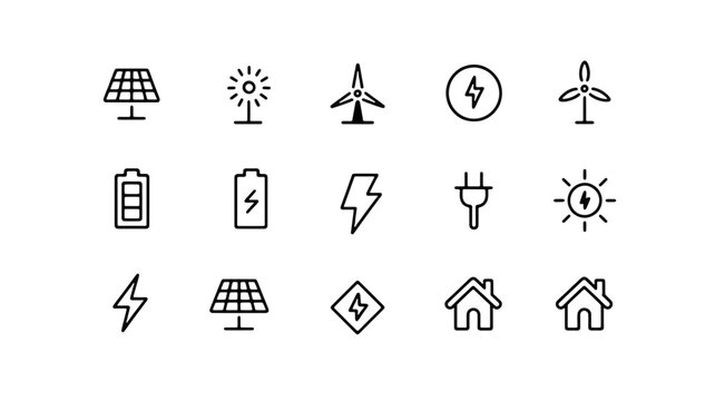 Clean Energy Icons Set