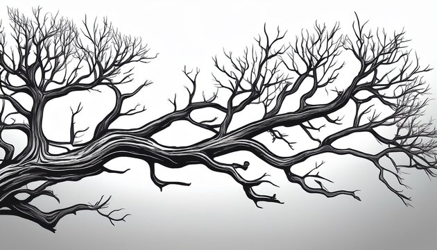Dead Tree Branch Isolated On White Background
