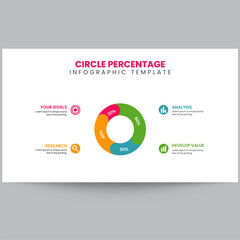 Fototapeta premium Business Analytics Infographic Template with Percentage Indicators
