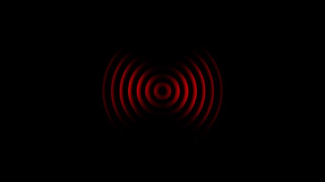 Seamless loop.Neon Wave abstract background. neon line radio wave animation on black background. radio waves background neon animated